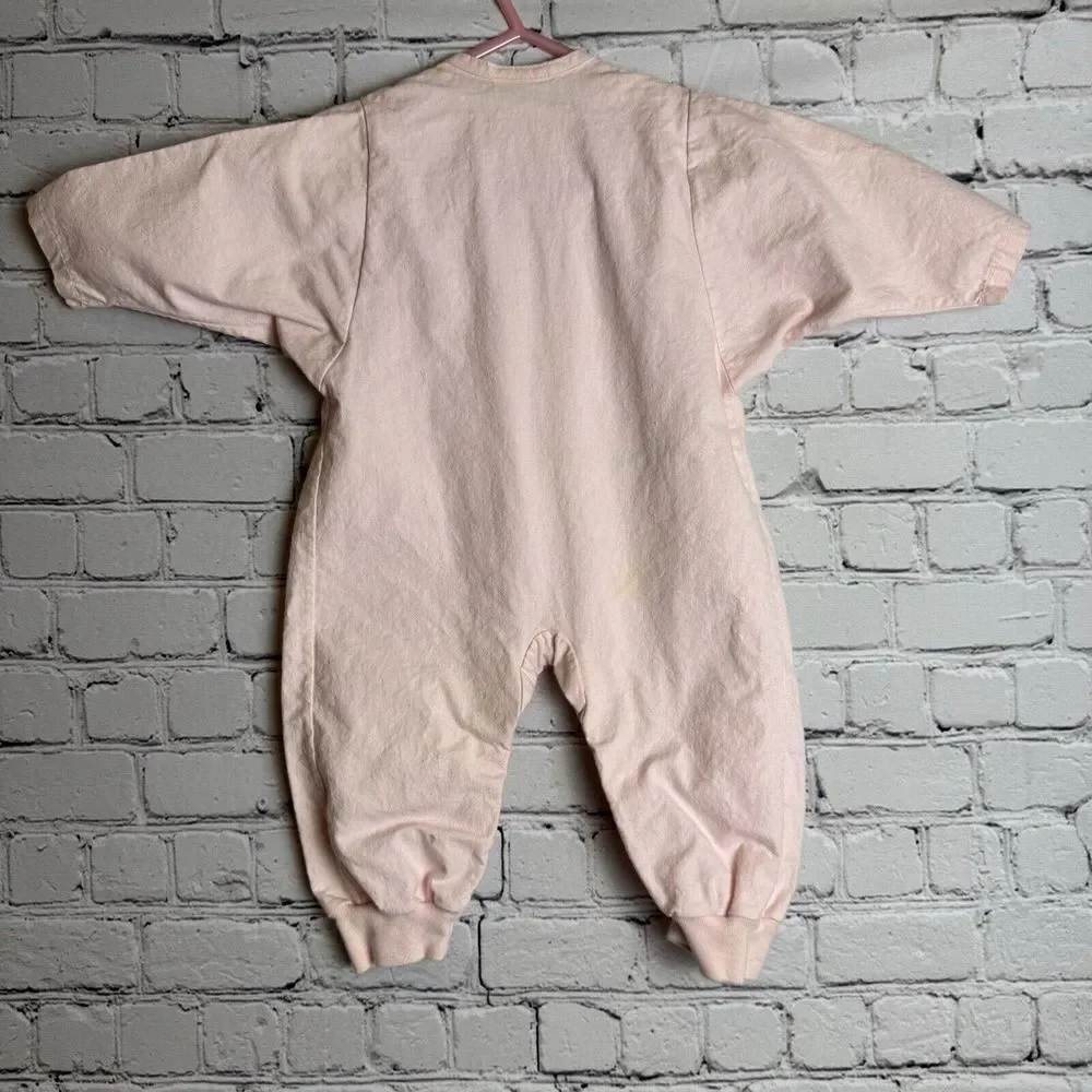 VTG Tadpoles by Frog Pond Romper One Piece Cotton Pink Mama Baby Duck 6 Mos 1984